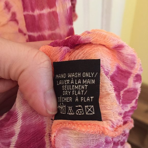 BEDO pink purple wide-neck tie dye top - size L - Picture 8 of 10